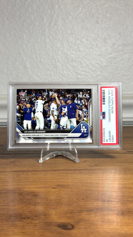 2025 Topps Now #883 Los Angeles Dodgers Magical Shohei Ohtani Wins NLCS PSA 10