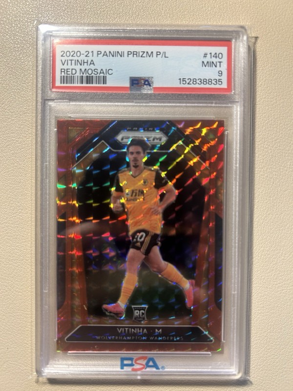 2020-21 Panini Prizm Premier League Red Mosaic Prizm #140 Vitinha 041/159 RC