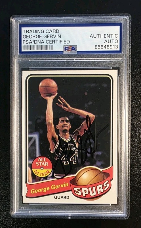 George Gervin Signed 1979-80 Topps Basketball #1 Spurs PSA/DNA Autograph