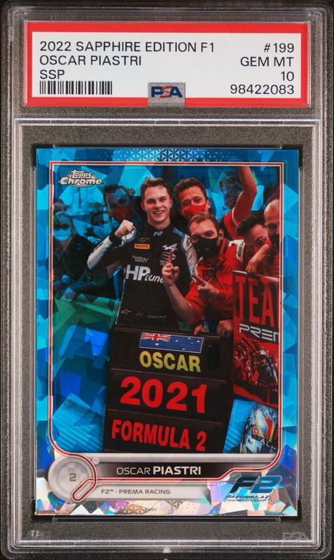 2022 Topps Chrome Sapphire F1 Formula 1 Oscar Piastri PSA 10 SSP IV Variation view 1