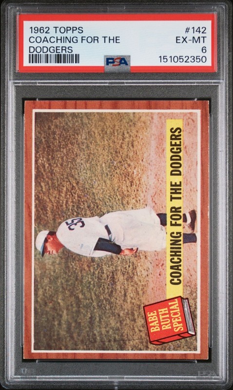1962 Topps #142 Babe Ruth Special Coaching for the Dodgers PSA 6