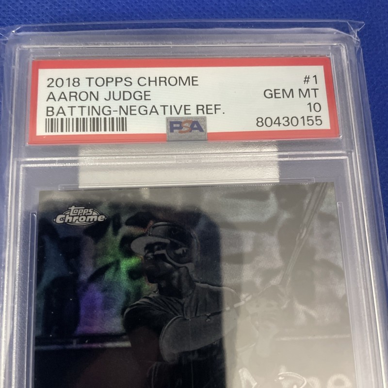 Aaron Judge 2018 Topps Chrome Batting-Negative Refractor PSA10 view 2