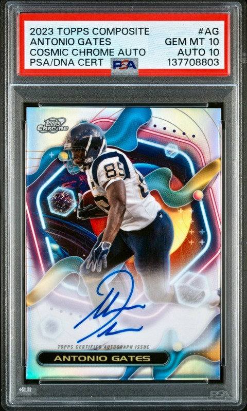 Antonio Gates 2023 Topps Chrome Cosmic #CCA-AG Refractor PSA 10 Auto 10