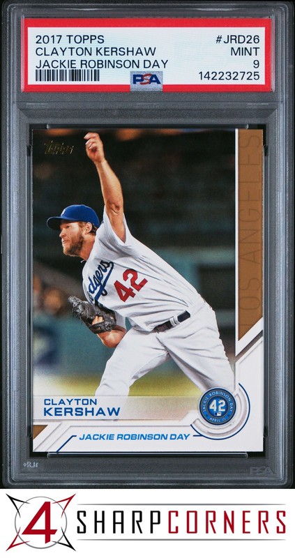 2017 TOPPS JACKIE ROBINSON DAY #JRD26 CLAYTON KERSHAW POP 1 PSA 9