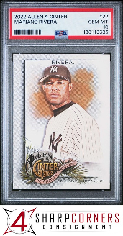 2022 TOPPS ALLEN & GINTER #22 MARIANO RIVERA HOF PSA 10