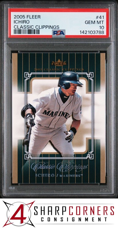 2005 FLEER CLASSIC CLIPPINGS #41 ICHIRO SUZUKI HOF POP 6 PSA 10