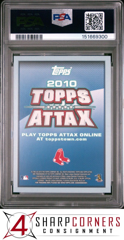 2010 TOPPS ATTAX SILVER FOIL DAVID ORTIZ HOF POP 2 PSA 10 view 2