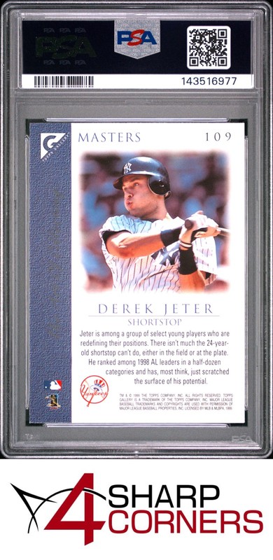 1999 TOPPS GALLERY #109 DEREK JETER YANKEES HOF PSA 9 view 2