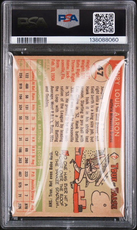 1955 Topps Hank Aaron #47 PSA 4 view 2