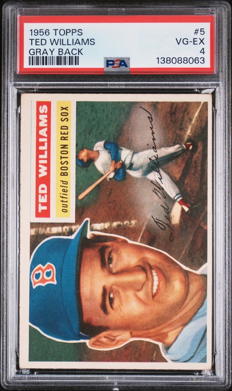 1956 Topps Ted Williams #5 Gray Back PSA 4