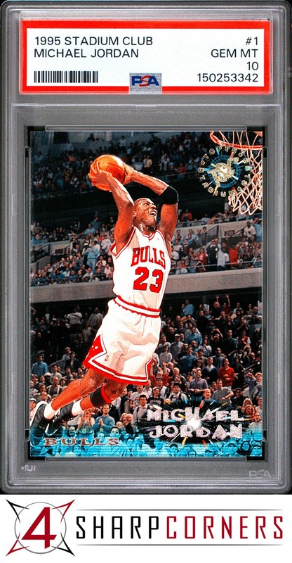 1995 STADIUM CLUB #1 MICHAEL JORDAN BULLS HOF PSA 10