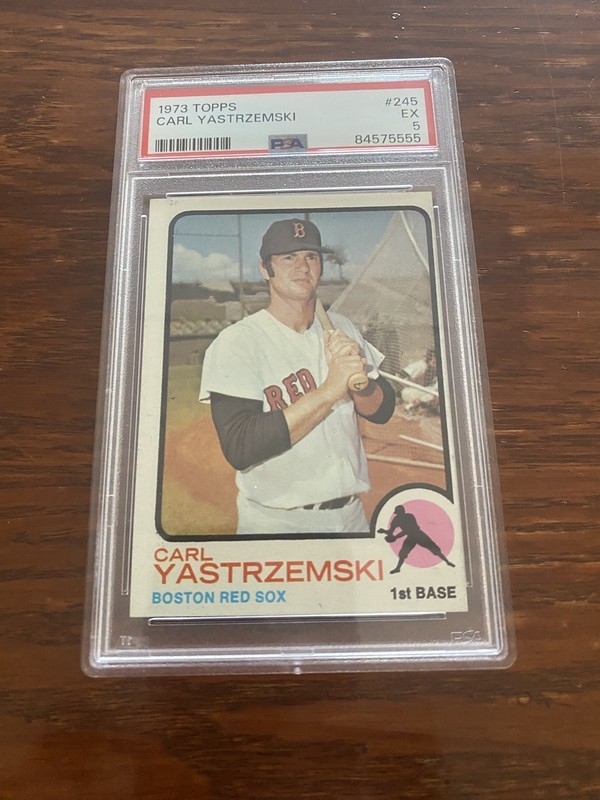 Vintage 1973 Topps Carl Yastrzemski Boston Red Sox Baseball Card #245: PSA 5 EX