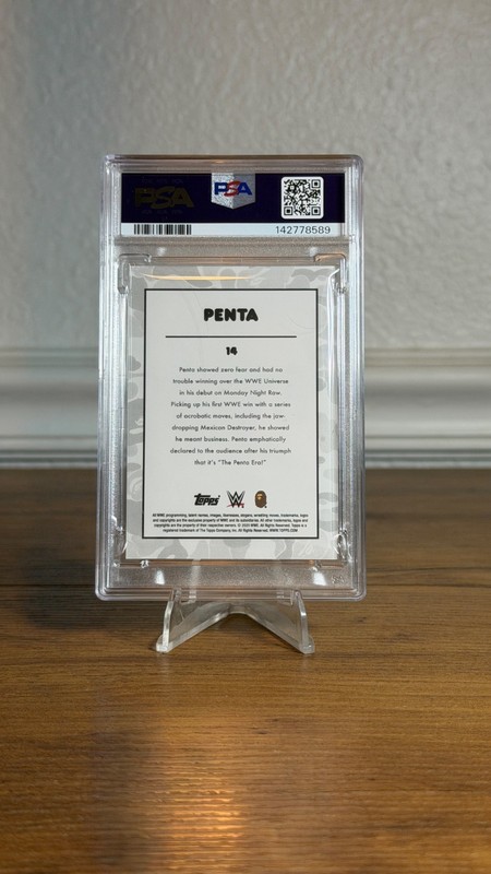 2025 Topps WWE X BAPE #14 Penta White Camo Foil PSA 10 view 2