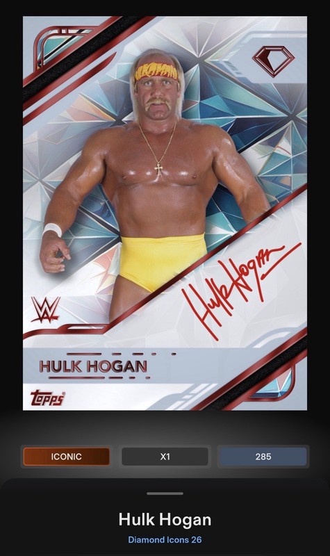 Hulk Hogan - Red Signature Iconic - Topps Slam WWE Diamond Icons 26 Series 2