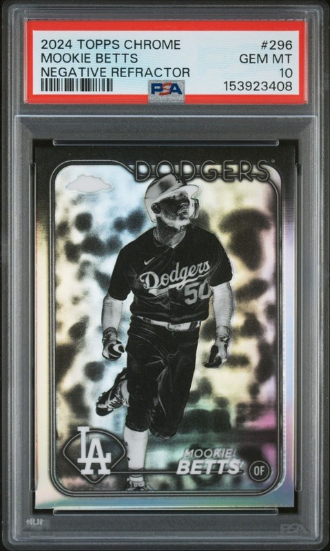 PSA 10 2024 Topps Chrome Mookie Betts Negative Refractor 296