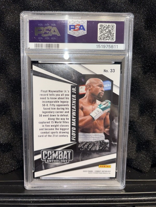 🔥2025 Combat Anthology Floyd Mayweather Jr. #33 Blue Fireworks /125 PSA10 pop1 view 2