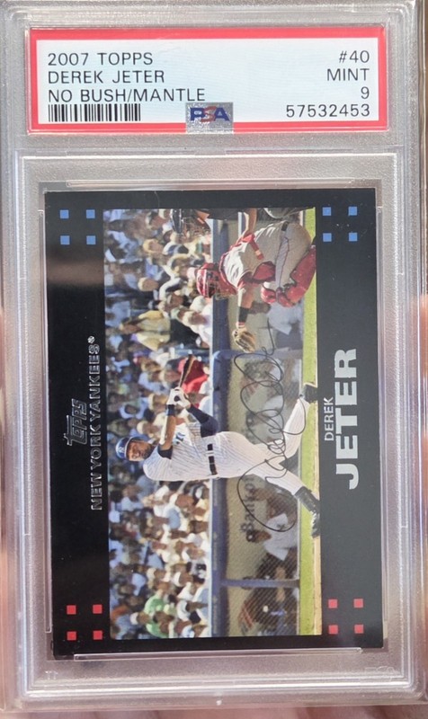 2007 Topps Derek Jeter Psa 9 No Bush / Mantle