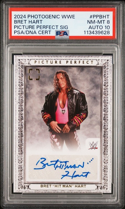 2024 Photogenic WWE Bret Hitman Hart Picture Perfect Signature Auto #PPBHT PSA 8