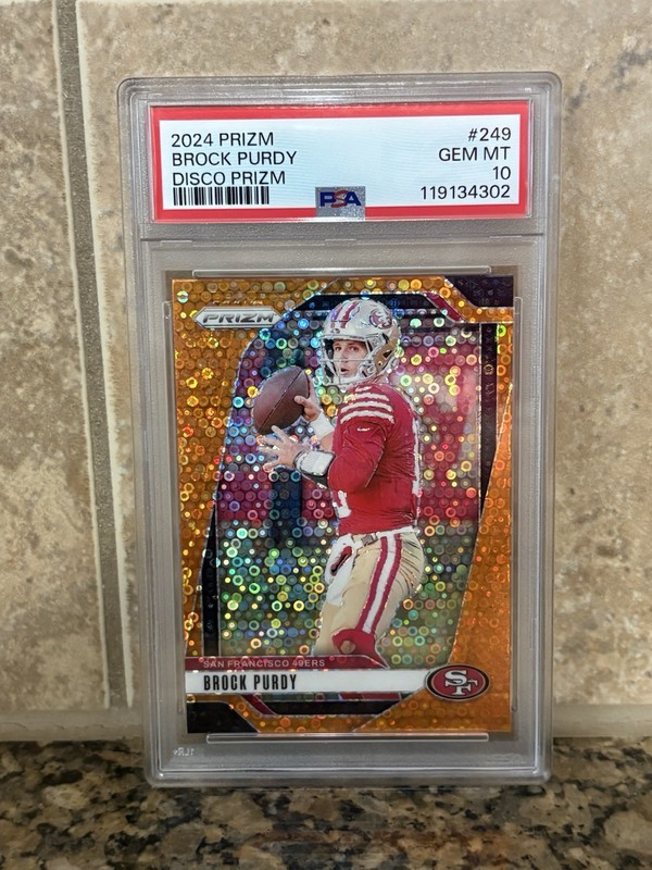 2024 PANINI PRIZM DISCO PRIZM #249 BROCK PURDY PSA 10
