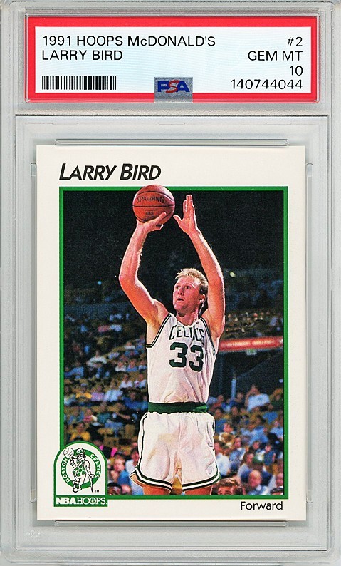 1991-92 -LARRY BIRD- PSA 10 NBA HOOPS MCDONALD'S Boston Celtics Basketball Card
