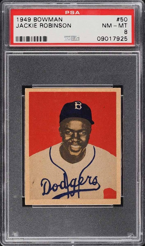 1949 Bowman #50 Jackie Robinson RC HOF Dodgers PSA 8 NM-MT 9017925 