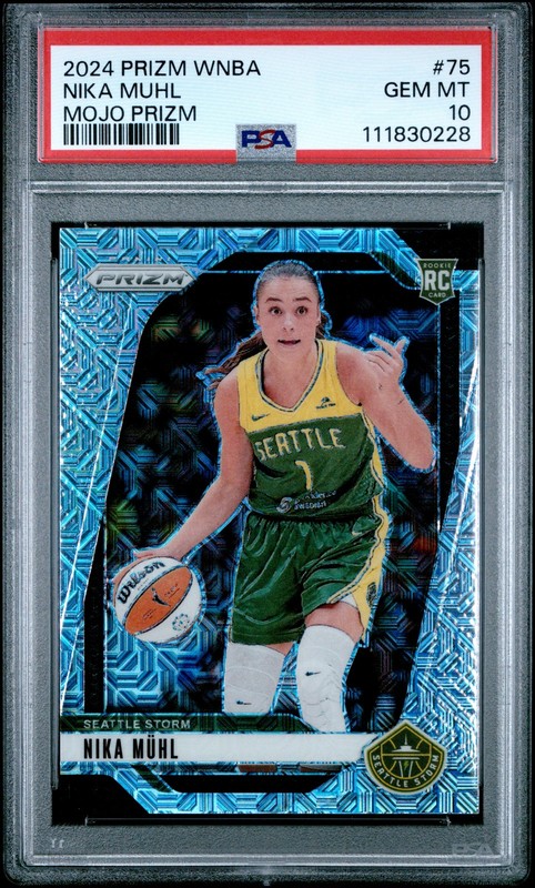 2024 Panini Prizm WNBA #75 Nika Muhl Mojo Prizms Rookie Card RC /25 PSA 10