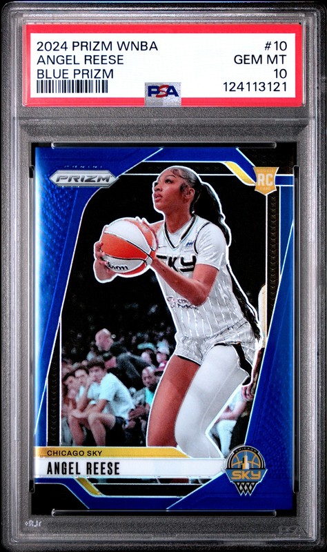 2024 Panini Prizm WNBA #10 Angel Reese Blue Prizms Rookie Card RC /199 PSA 10