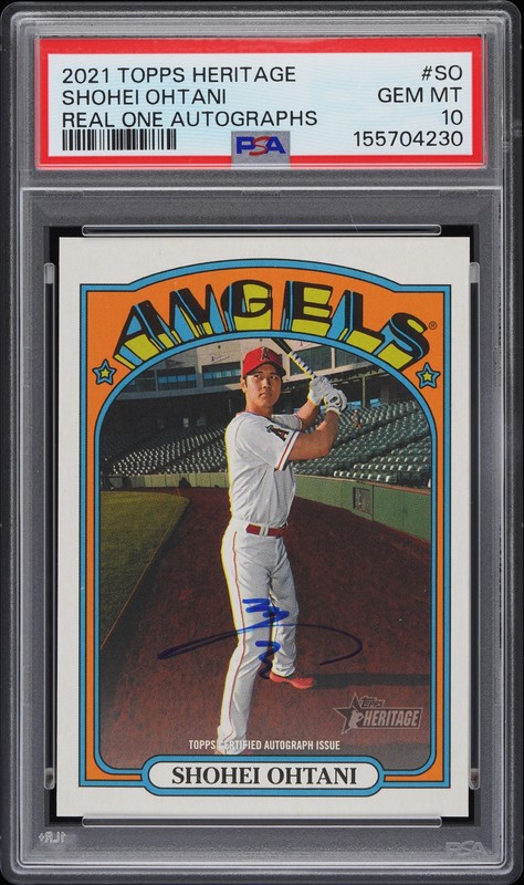 2021 Topps Heritage Real One Autographs #SO Shohei Ohtani Auto PSA 10 Gem Mint