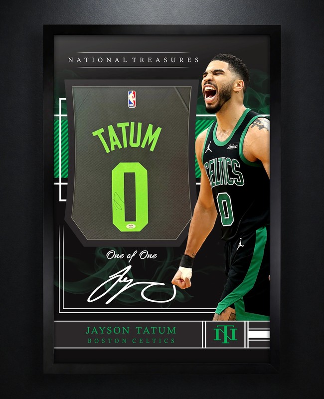 Jayson Tatum Signed Boston Celtics Nike Jersey Framed PSA COA Auto Display