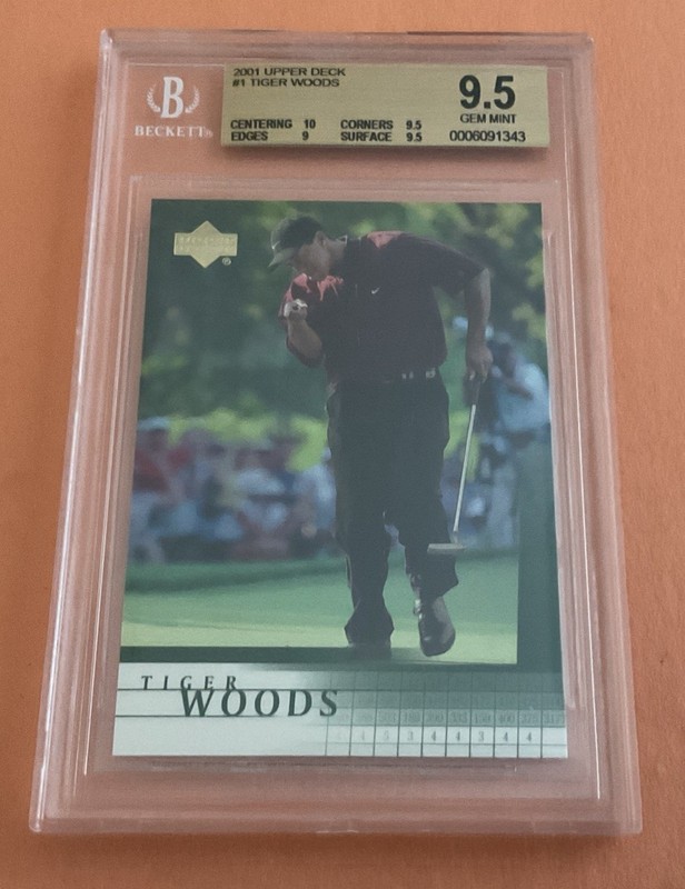 Tiger Woods ROOKIE 2001 Upper Deck # 1 BGS 9.5 ~ GEM MINT w/10 ~ HOF