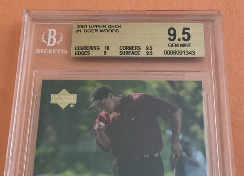 Tiger Woods ROOKIE 2001 Upper Deck # 1 BGS 9.5 ~ GEM MINT w/10 ~ HOF view 2