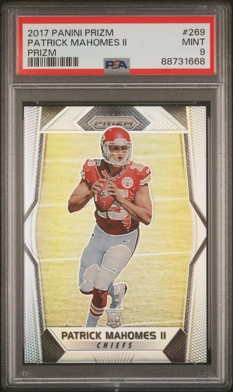2017 Panini Prizm Patrick Mahomes II Silver Rookie #269 PSA 9 Mint