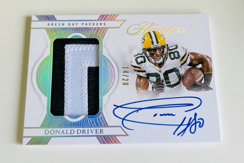 Donald Driver 2025 Panini Flawless #43 Silver Patch On Card Auto /20 Packers!