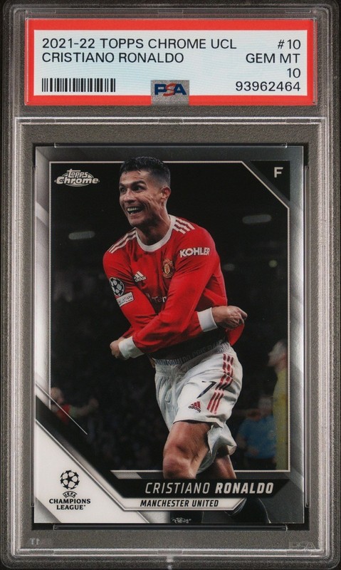 Graded 2021 Topps Chrome UCL Cristiano Ronaldo #10 Champions League Card PSA 10