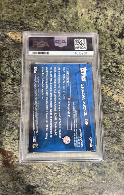 2017 Topps Update Rookie Aaron Judge Rainbow Foil #US99 PSA 10 view 2