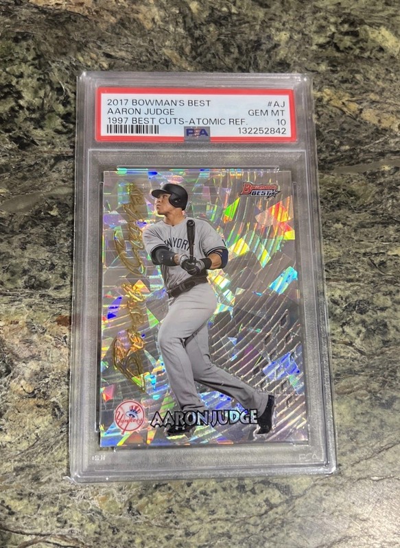2017 Bowman’s Best ‘97 Best Cuts Aaron Judge Atomic Refractor #AJ PSA 10
