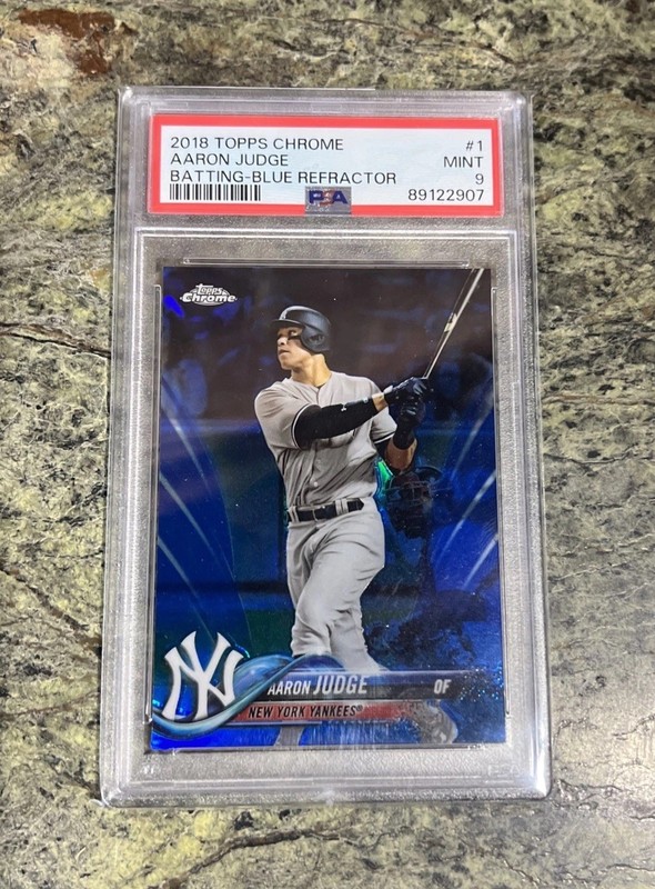 2018 Topps Chrome Aaron Judge Blue Refractor /150 #1 PSA 9