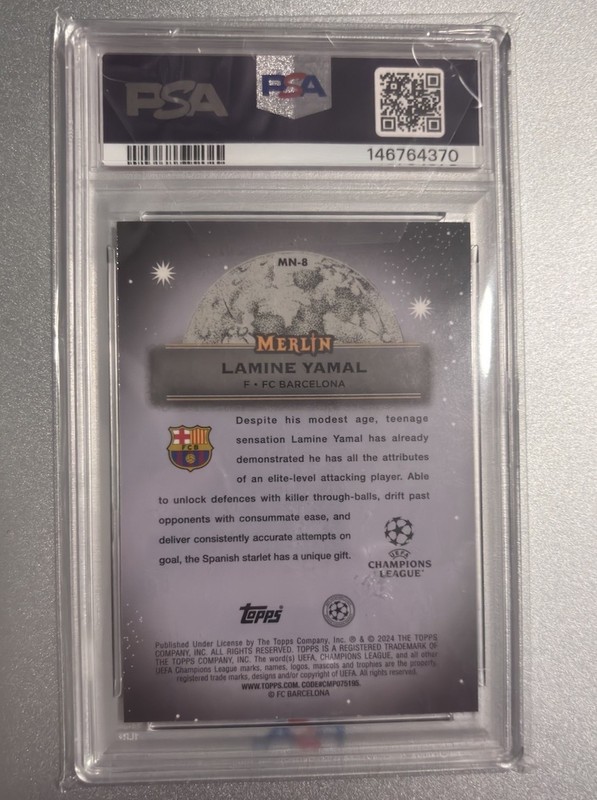 2023-2024 Topps Merlin UCC Lamine Yamal Mystic Nights Rookie RC view 2
