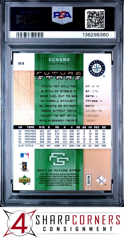 2007 UPPER DECK FUTURE STARS #83 ICHIRO SUZUKI HOF PSA 10 view 2