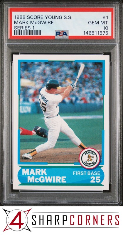 1988 SCORE YOUNG SUPERSTARS SERIES 1 #1 MARK McGWIRE ATHLETICS PSA 10