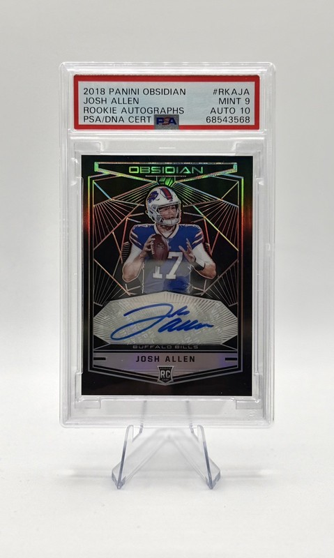 2018 Obsidian Josh Allen Rookie Auto #’d 50/75  #RKAJA Card PSA 9 Auto DNA 10