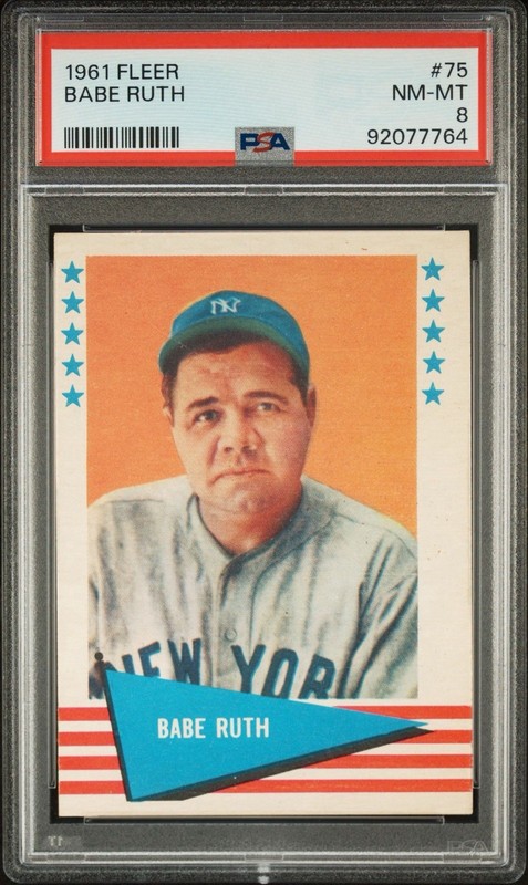 Fleer 1961 Baseball Greats Babe Ruth #75 PSA 8 Graded New York Yankees