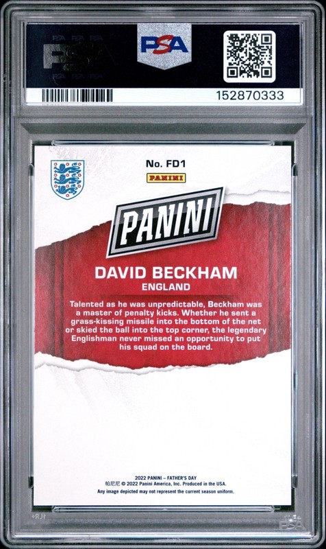2022 Panini Father's Day David Beckham #FD1 PSA 10 GEM MINT view 2