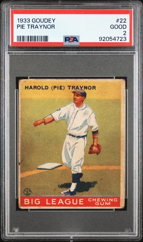 1933 Goudey Pie Traynor #22 PSA 2
