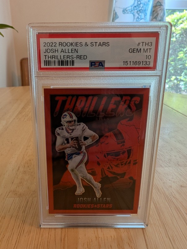 2022 Panini Rookies & Stars Thrillers Red #TH-3 Josh Allen (#56/99) PSA Gem MT10