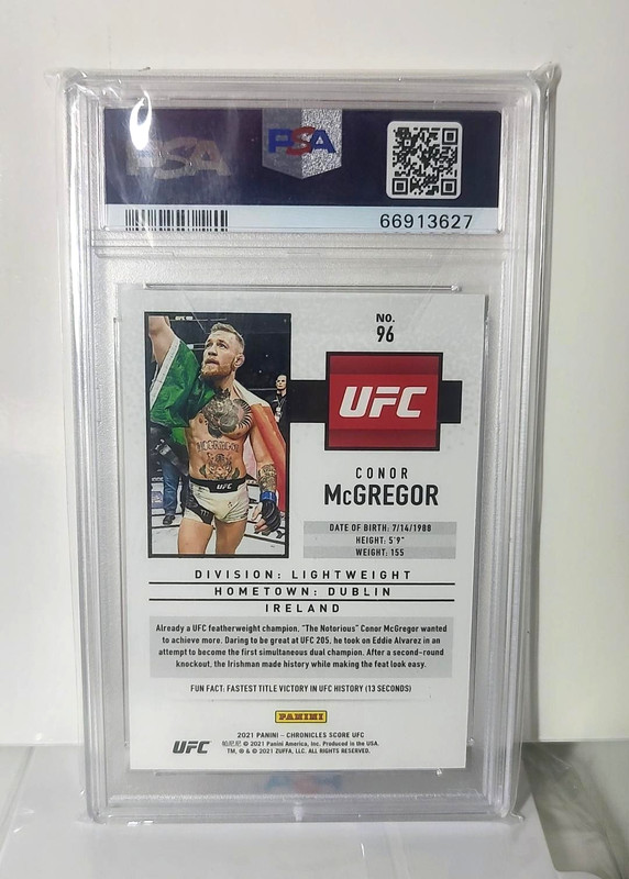 2021 Panini Chronicles Score UFC #96 Conor Mcgregor Red SP /149 PSA Gem Mint 10 view 2