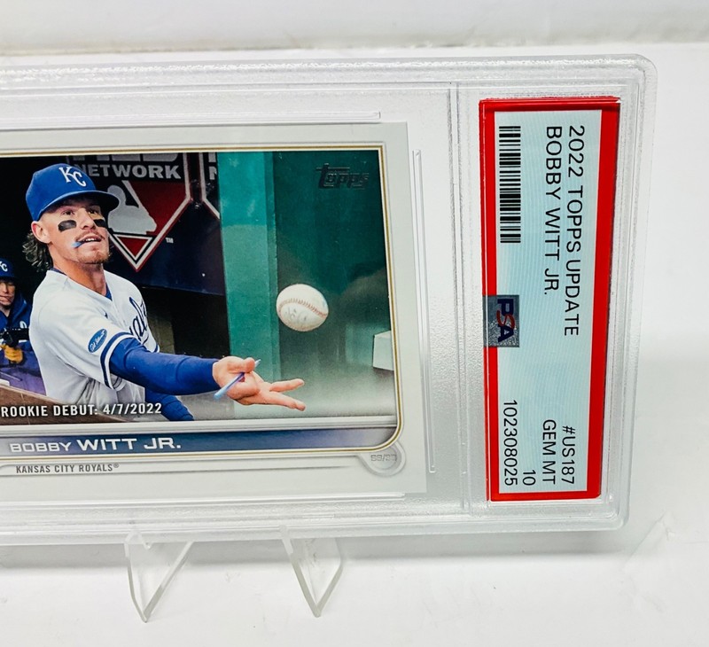 2022 Topps Update BOBBY WITT JR. RC #187 PSA 10 GEM MINT Kansas City Royals view 2