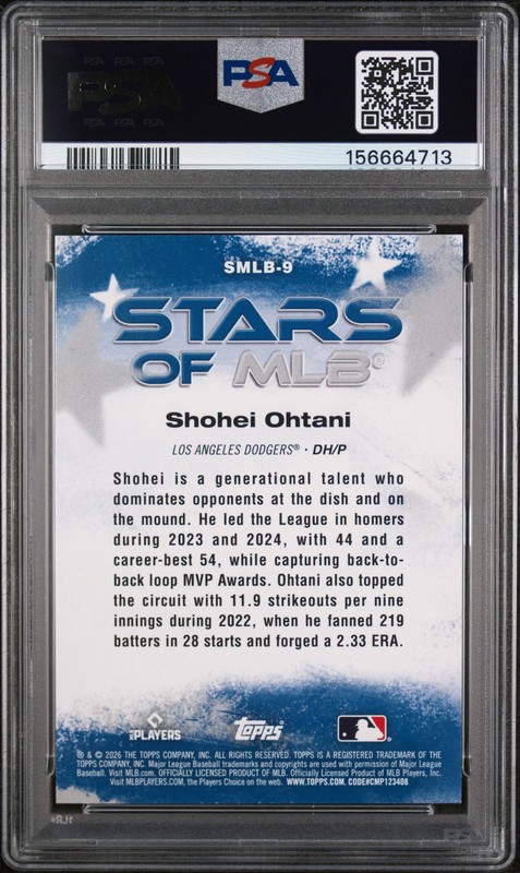 2026 Topps Stars Of Mlb #9 Shohei Ohtani PSA 9 MINT view 2