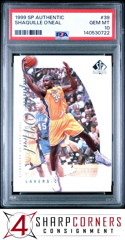 1999 SP AUTHENTIC #39 SHAQUILLE O'NEAL LAKERS HOF PSA 10
