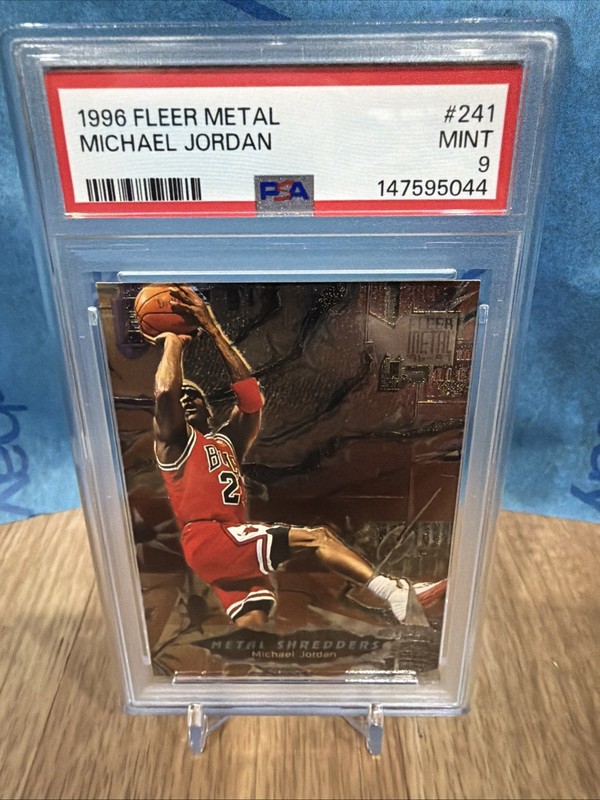 1996-97 FLEER METAL #241 MICHAEL JORDAN GRADED PSA 9 MINT METAL SHREDDERS view 2